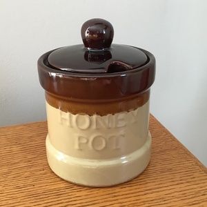 Vintage Stoneware Honey Pot Crock with Lid